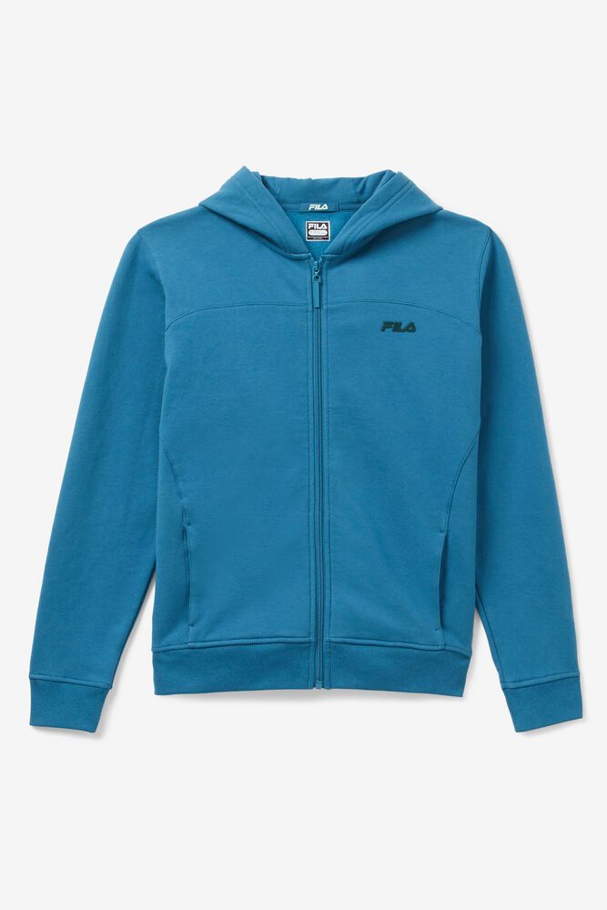 Fila Never Lose Full Zip Blue Hoodie Womens - NZ 80123-LBCG